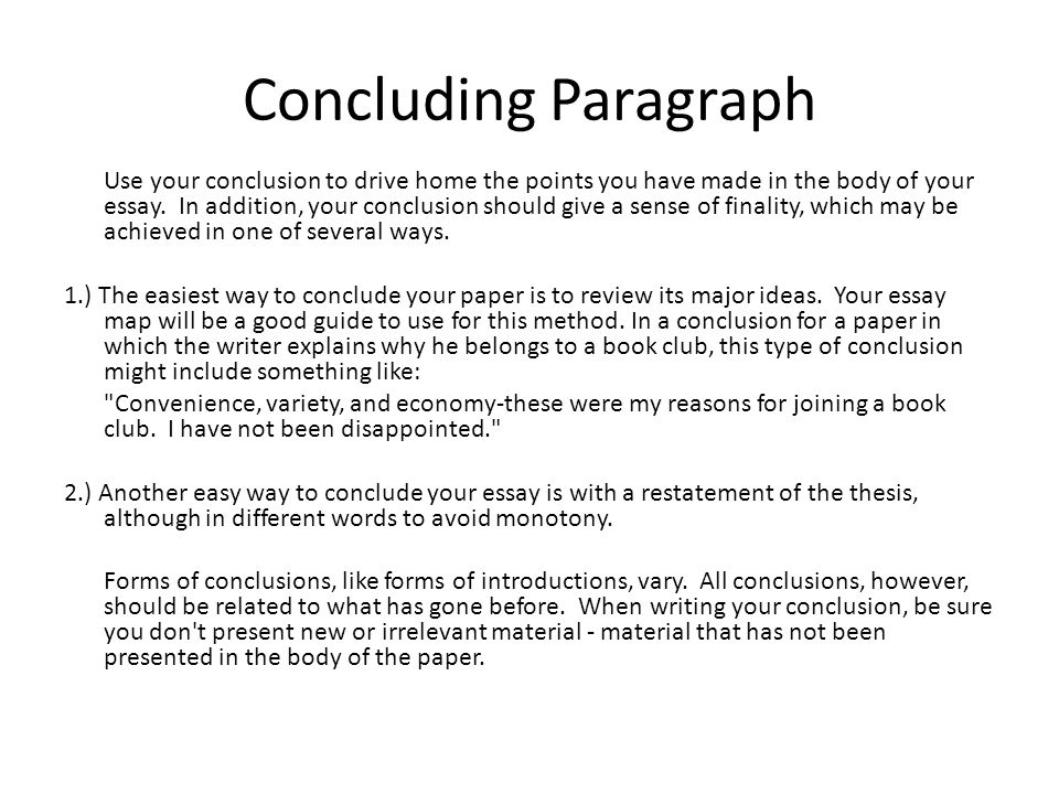 Conclusion Paragraph Examples